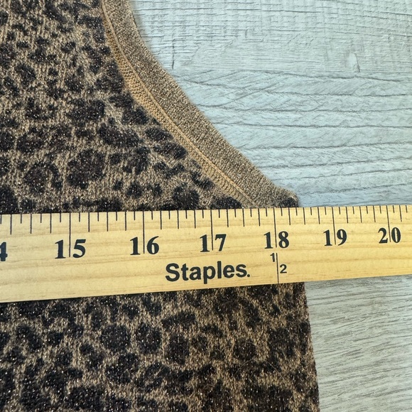 Kathie Lee Leopard Print Sweater Vest Womens Large 12/14 Metallic Knit Y2K - Picture 7 of 8
